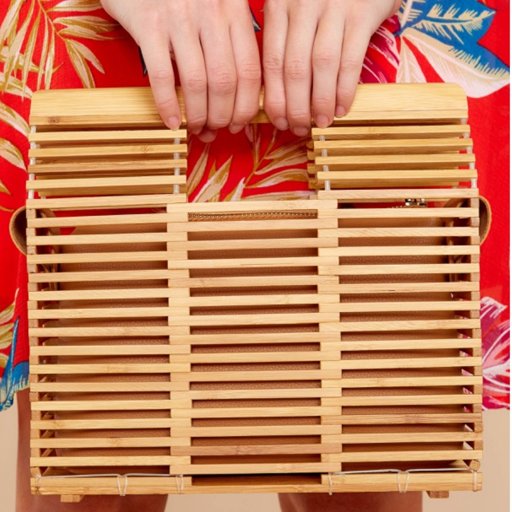 LARGE SQUARE 2 IN 1 BAMBOO SATCHEL - Picture 5 of 7